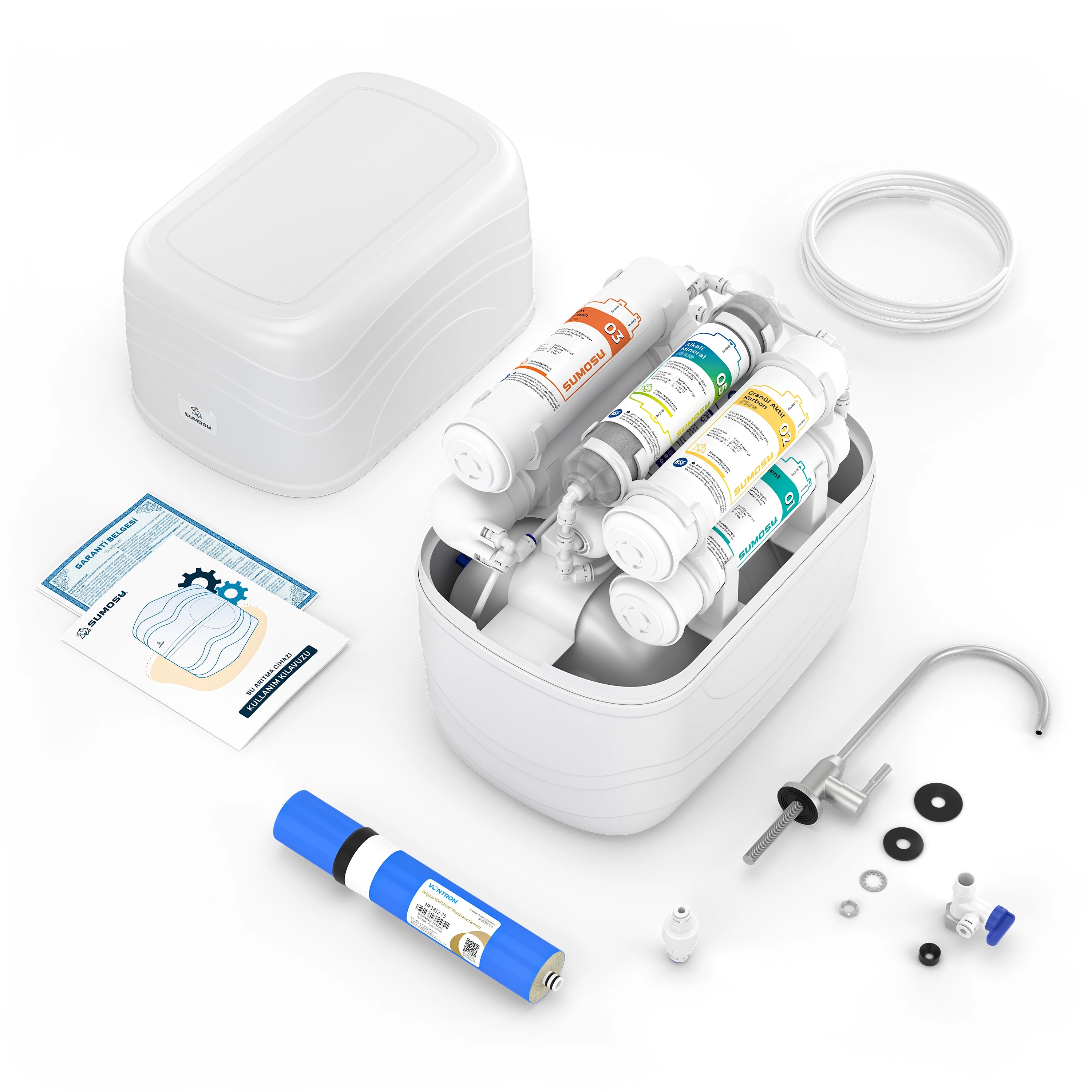 Sumosu Home Alkali Su Arıtma Cihazı Kutu İçeriği - Beyaz #renk_beyaz